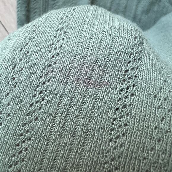 J Crew Pointelle Baby Tee Womens XS Green Flaw - Picture 10 of 10